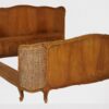 Chippendale Doppelbett mit Bastgeflecht