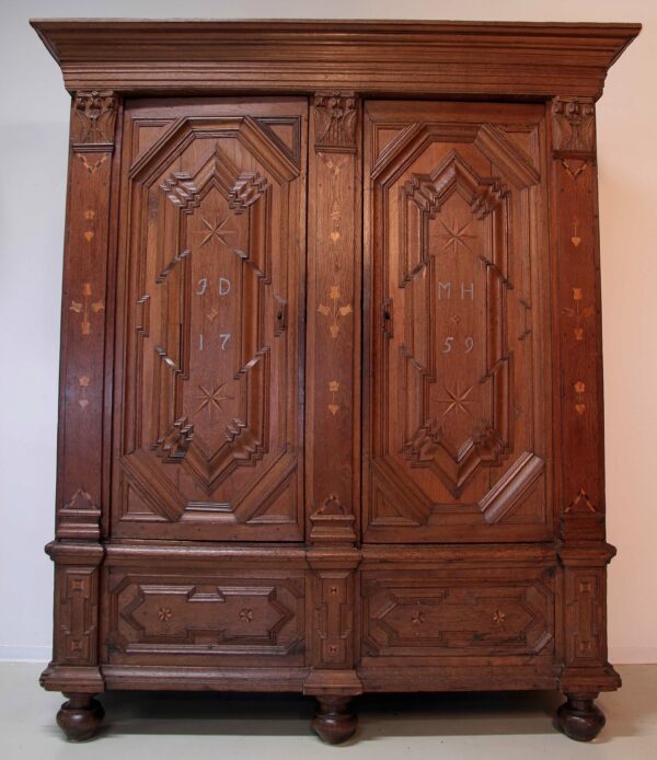 Original Barock Dielenschrank aus Eiche