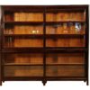 Bücherschrank mit Glasschiebetüren aus massivem Teakholz